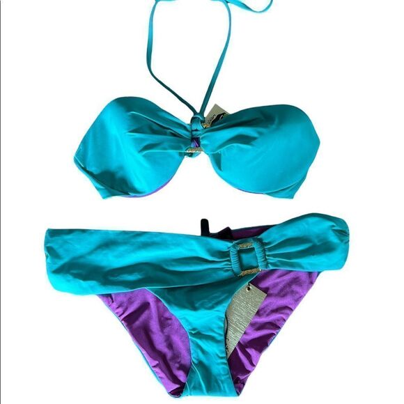 ❤️A. Che teal bikini 2 Piece Bikini swimsuit - Picture 1 of 8
